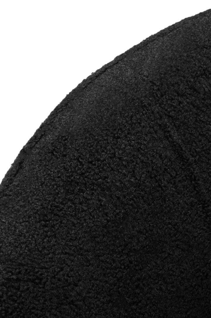 Newham Black Boucle Effect Curved Lounge Chair With Swivel Base