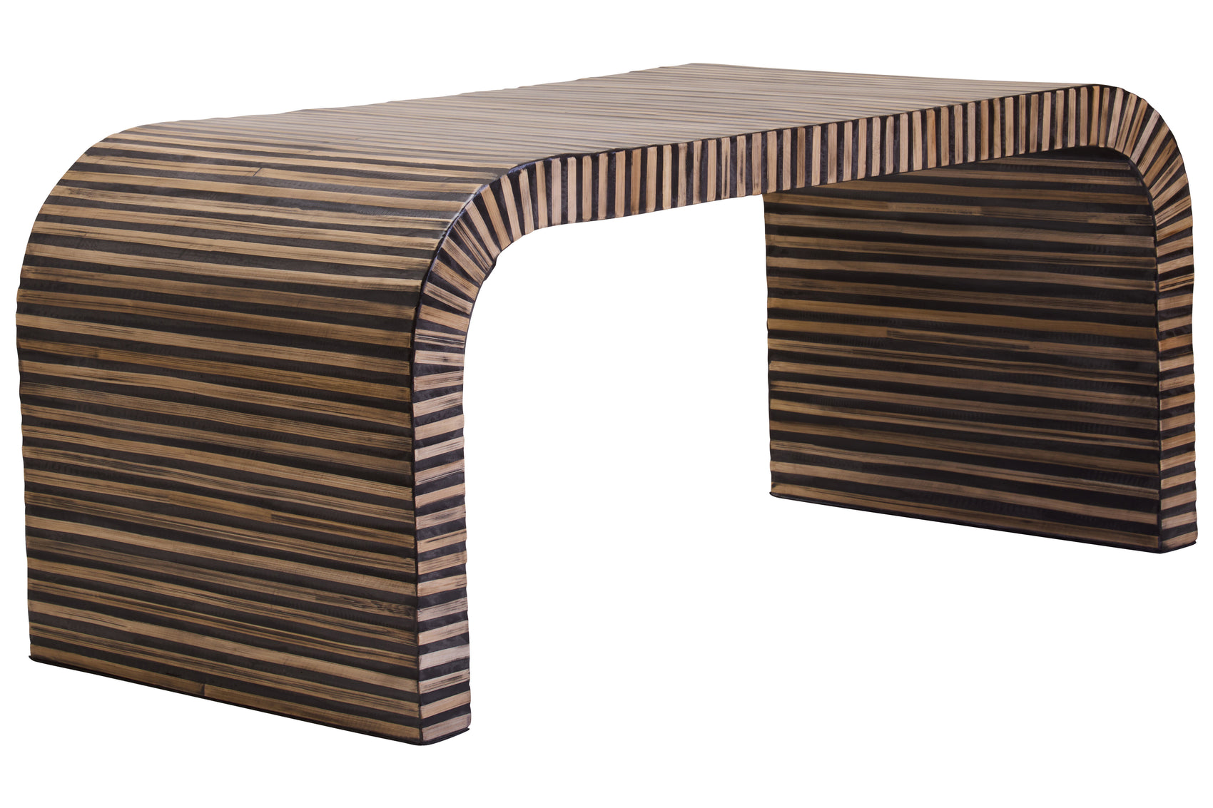 Antibes Bamboo Inlay Curved Coffee Table
