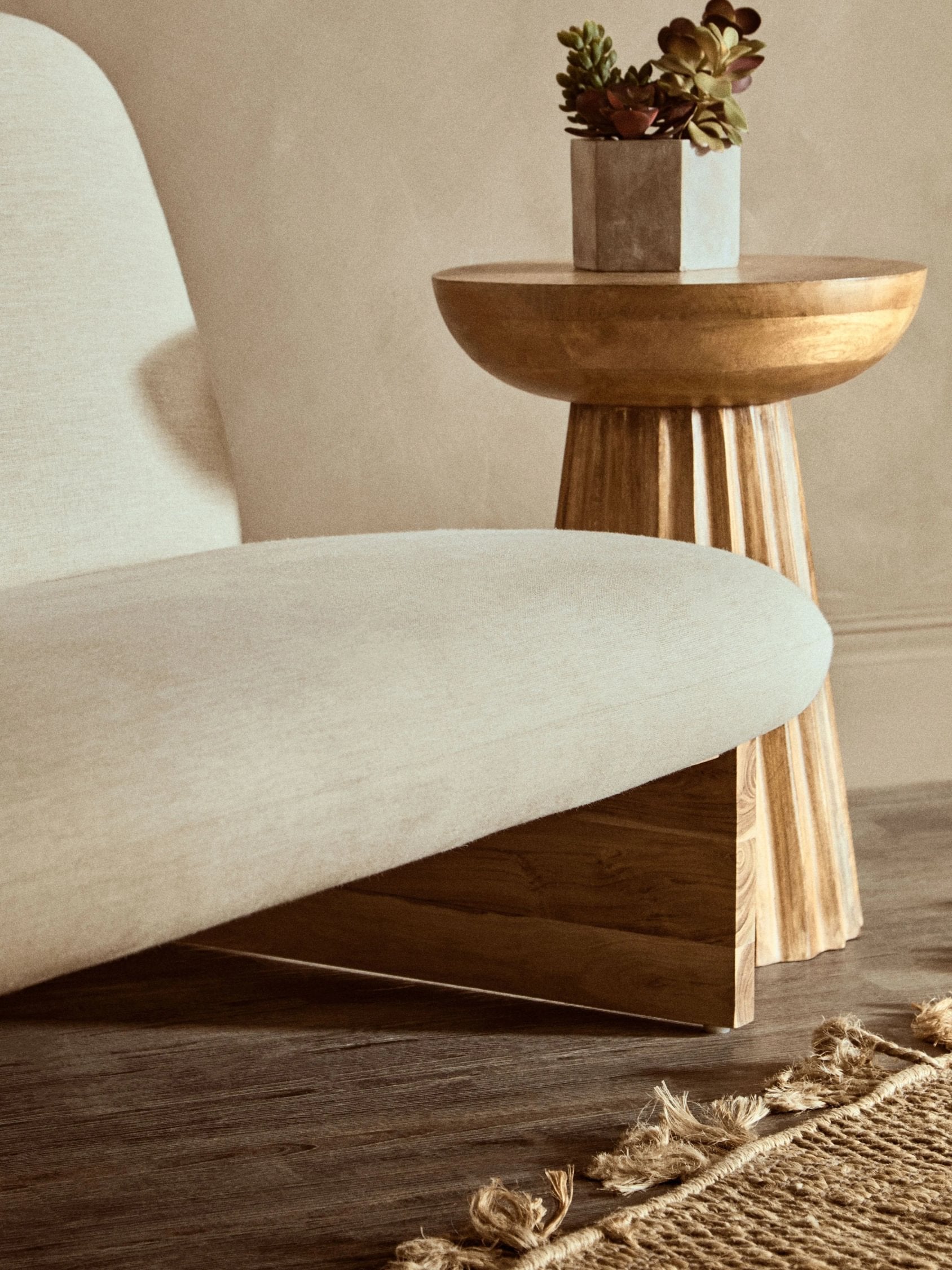 Papyrus Large Natural Cotton Mache Decorative Handle Vase