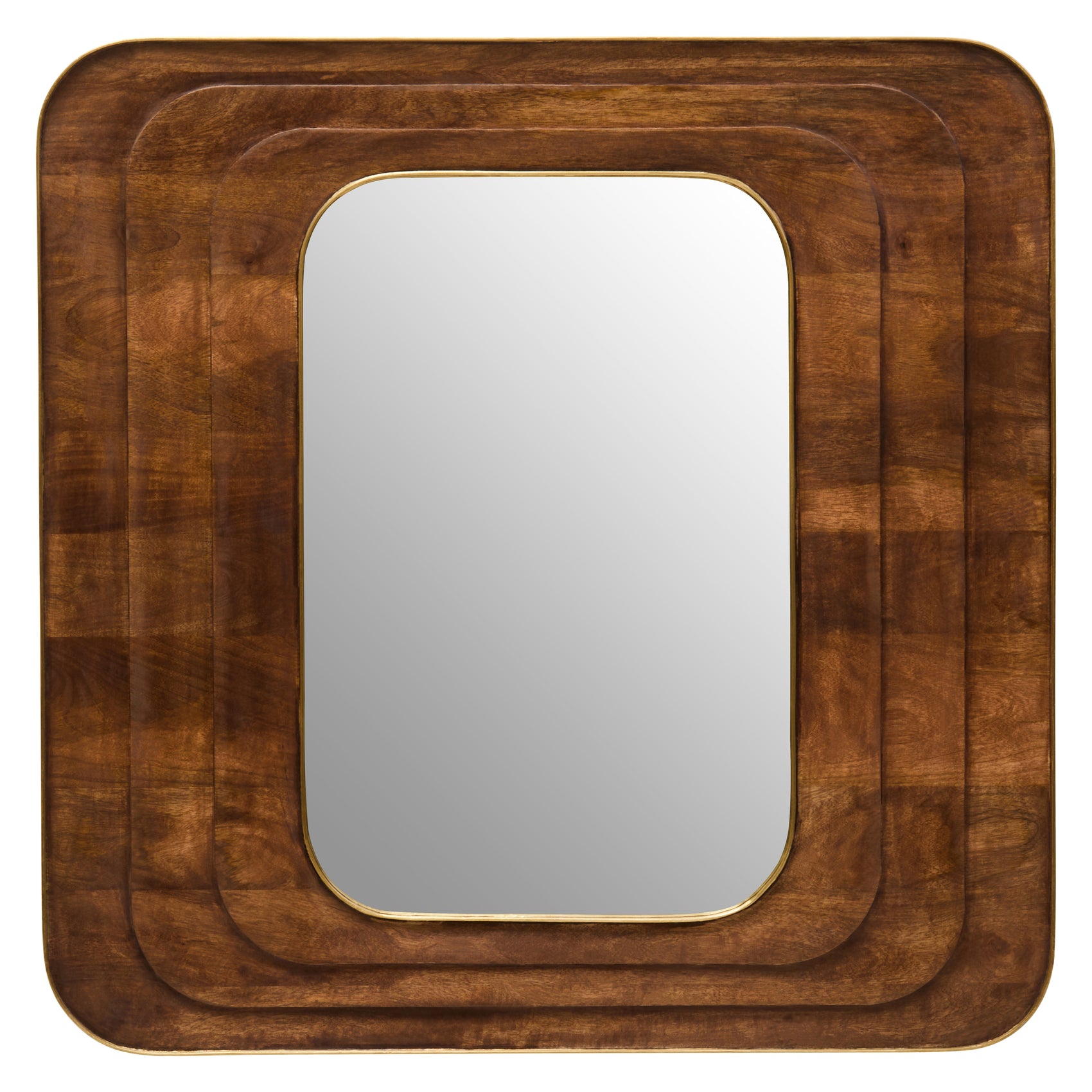 Indo Mango Wood Carved Wall Mirror