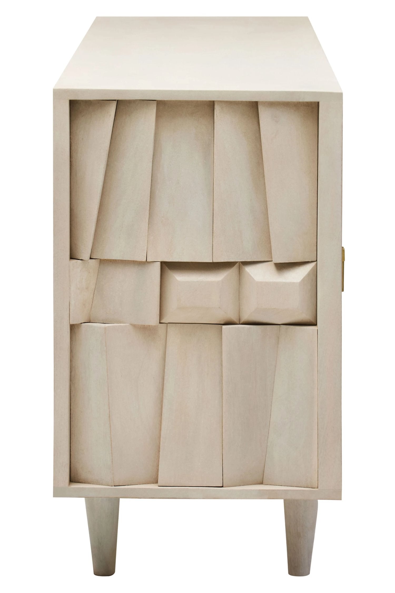 Harlow 4 Door Whitewash Mango Wood Abstract Sideboard