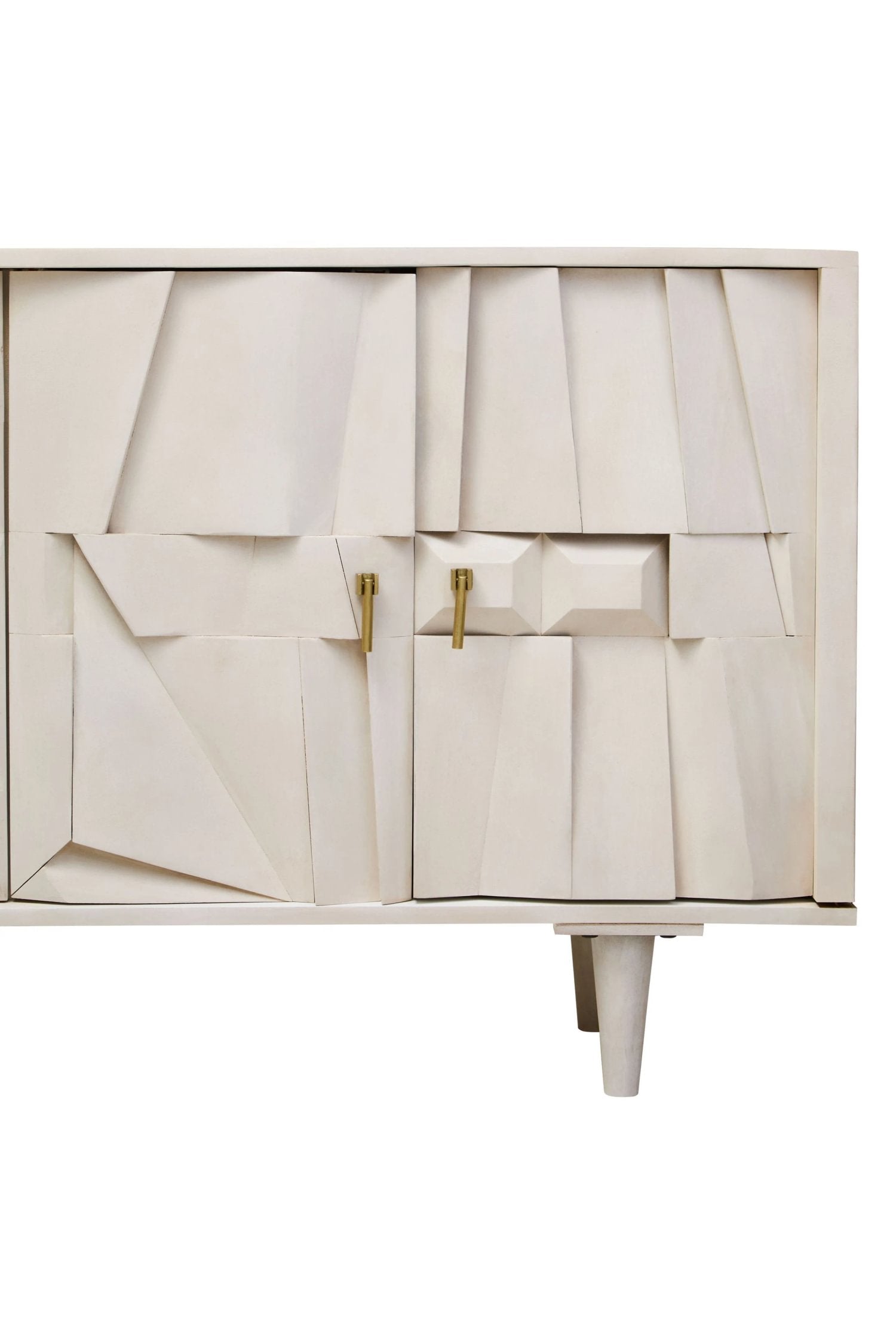 Harlow 4 Door Whitewash Mango Wood Abstract Sideboard