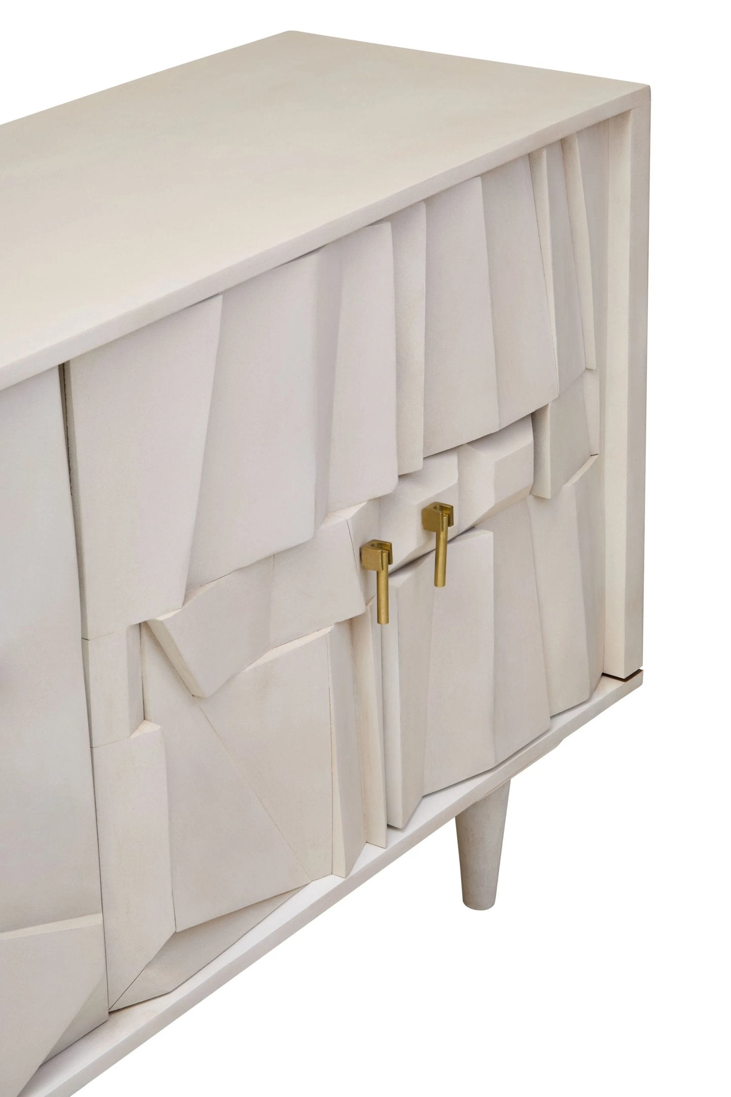 Harlow 4 Door Whitewash Mango Wood Abstract Sideboard