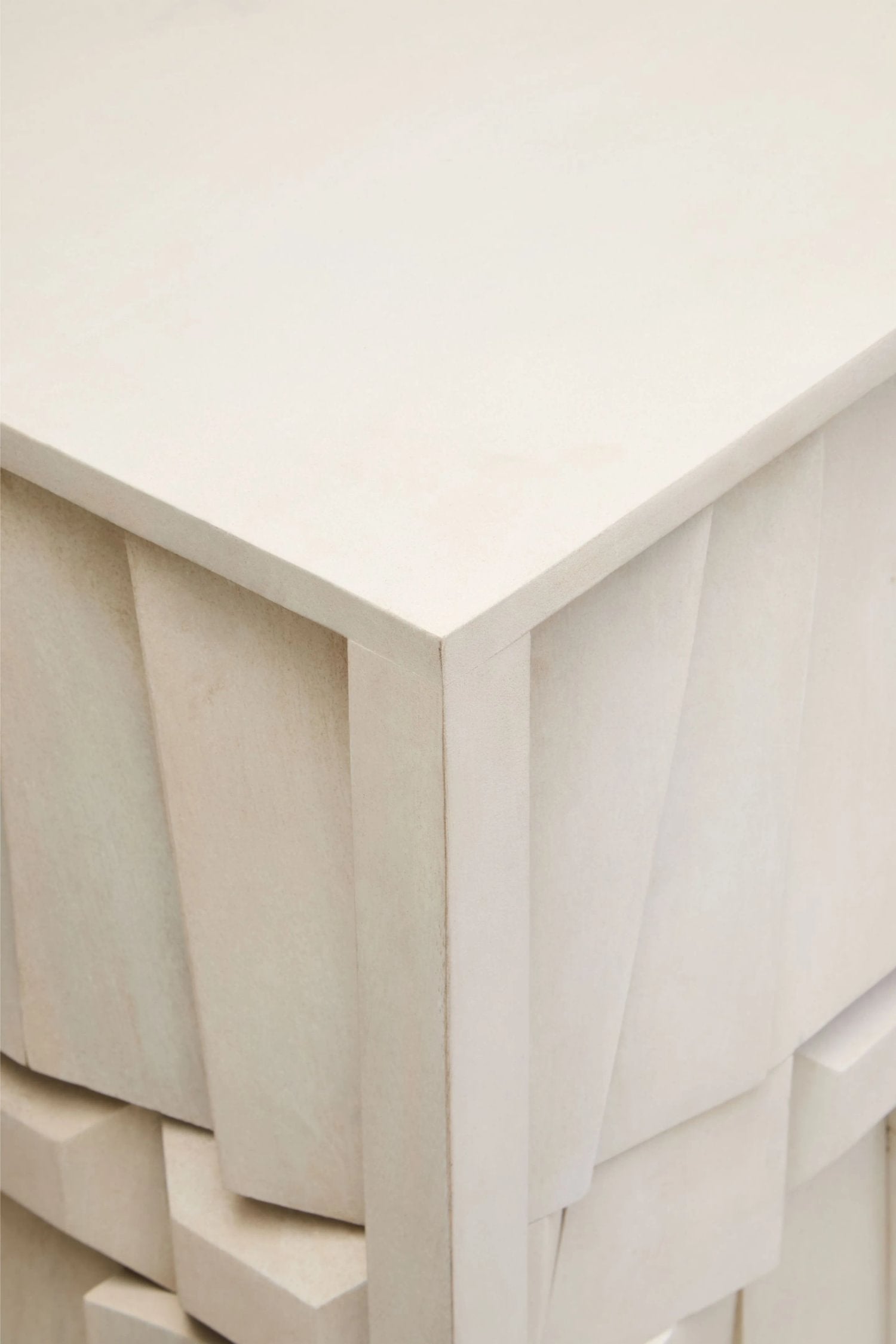Harlow 4 Door Whitewash Mango Wood Abstract Sideboard
