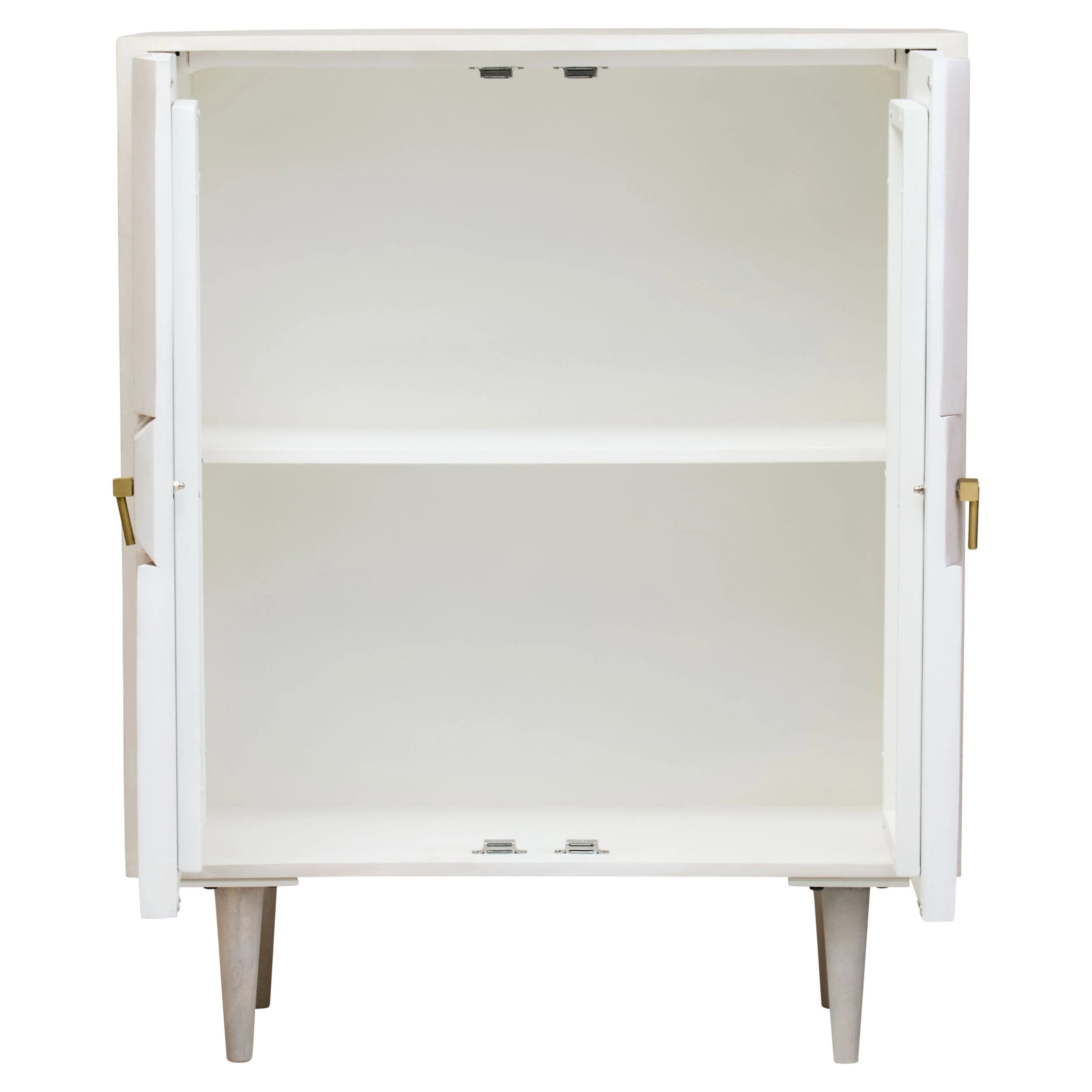 Harlow 2 Door Whitewash Mango Wood Abstract Cabinet