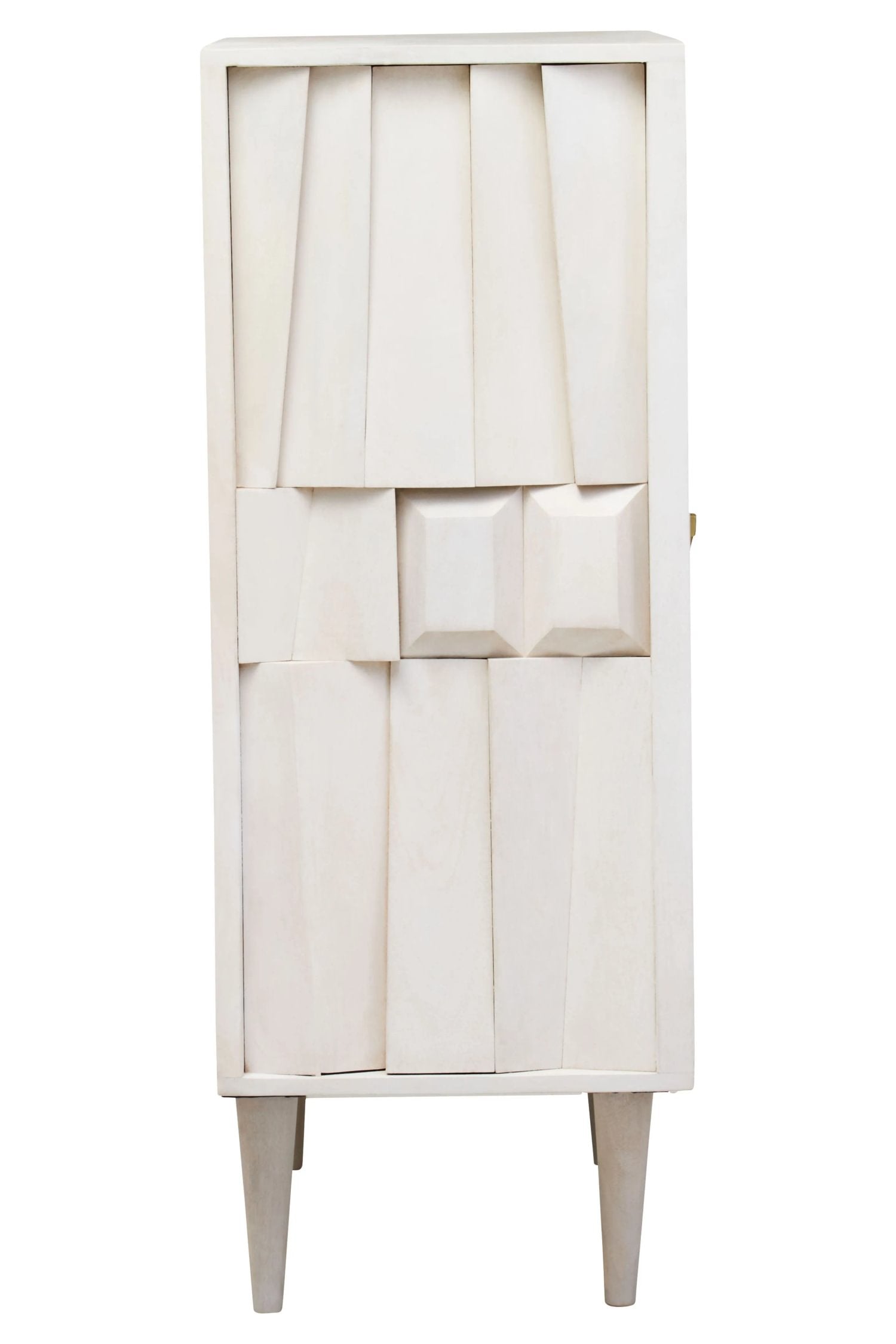 Harlow 2 Door Whitewash Mango Wood Abstract Cabinet