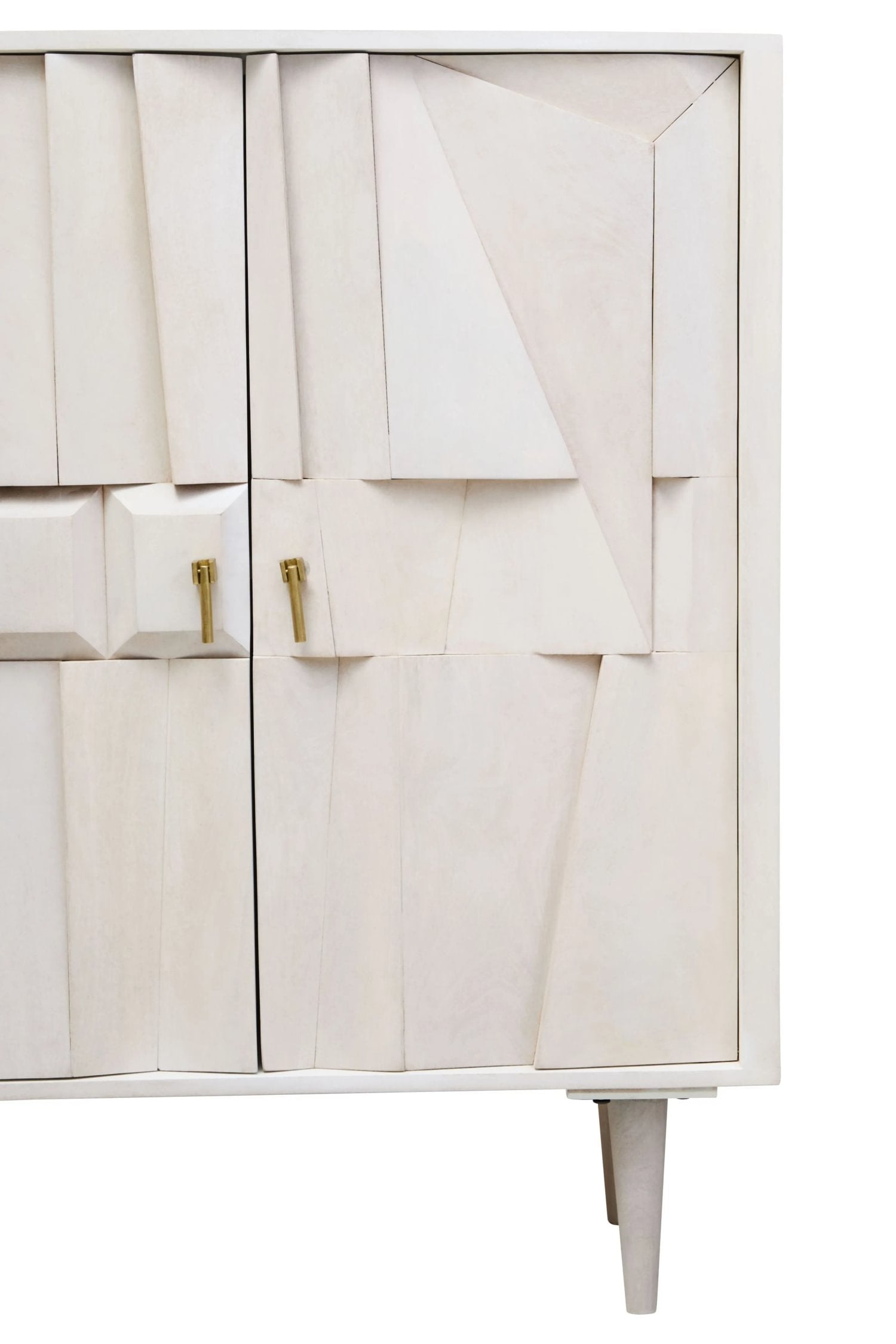 Harlow 2 Door Whitewash Mango Wood Abstract Cabinet