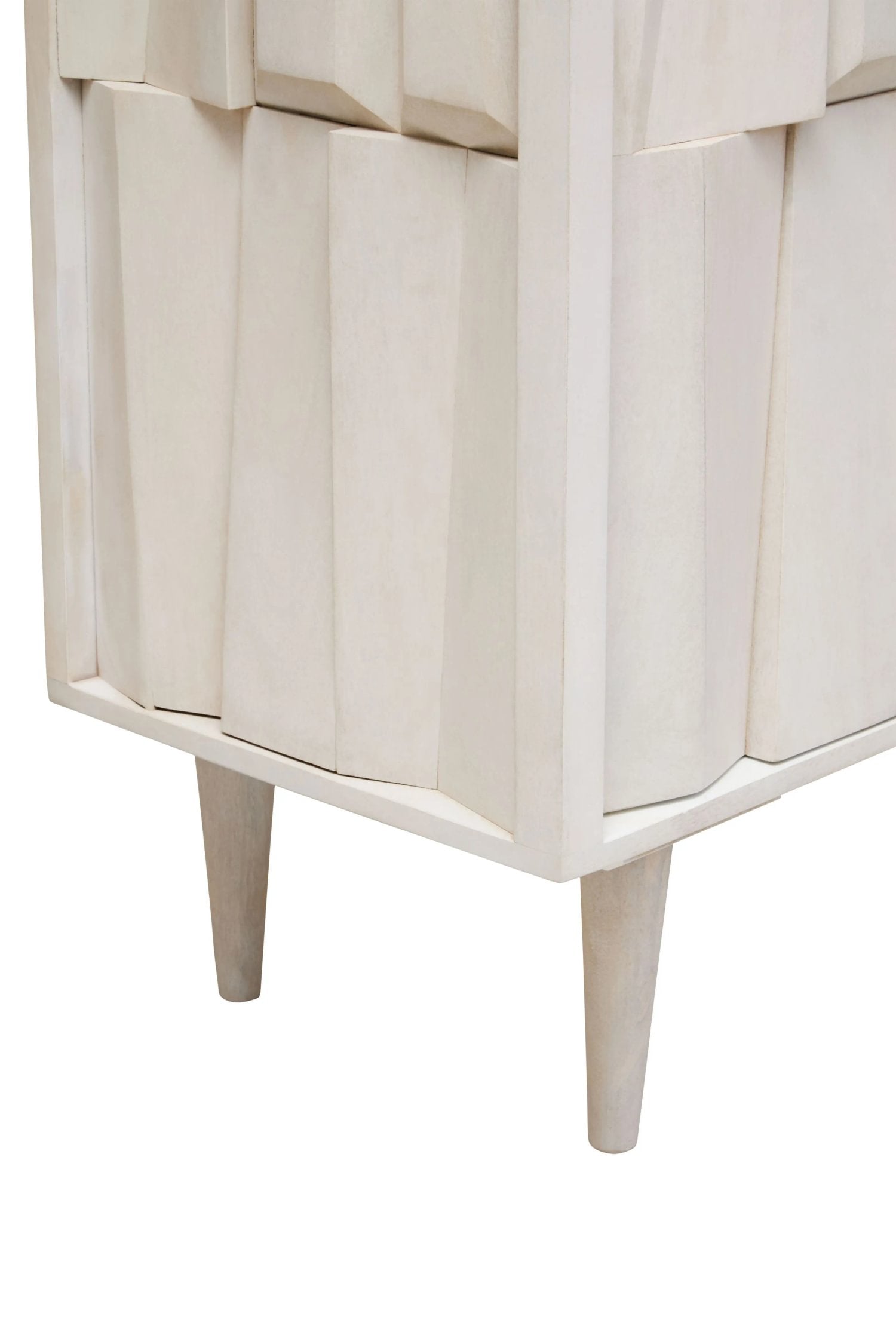 Harlow 2 Door Whitewash Mango Wood Abstract Cabinet