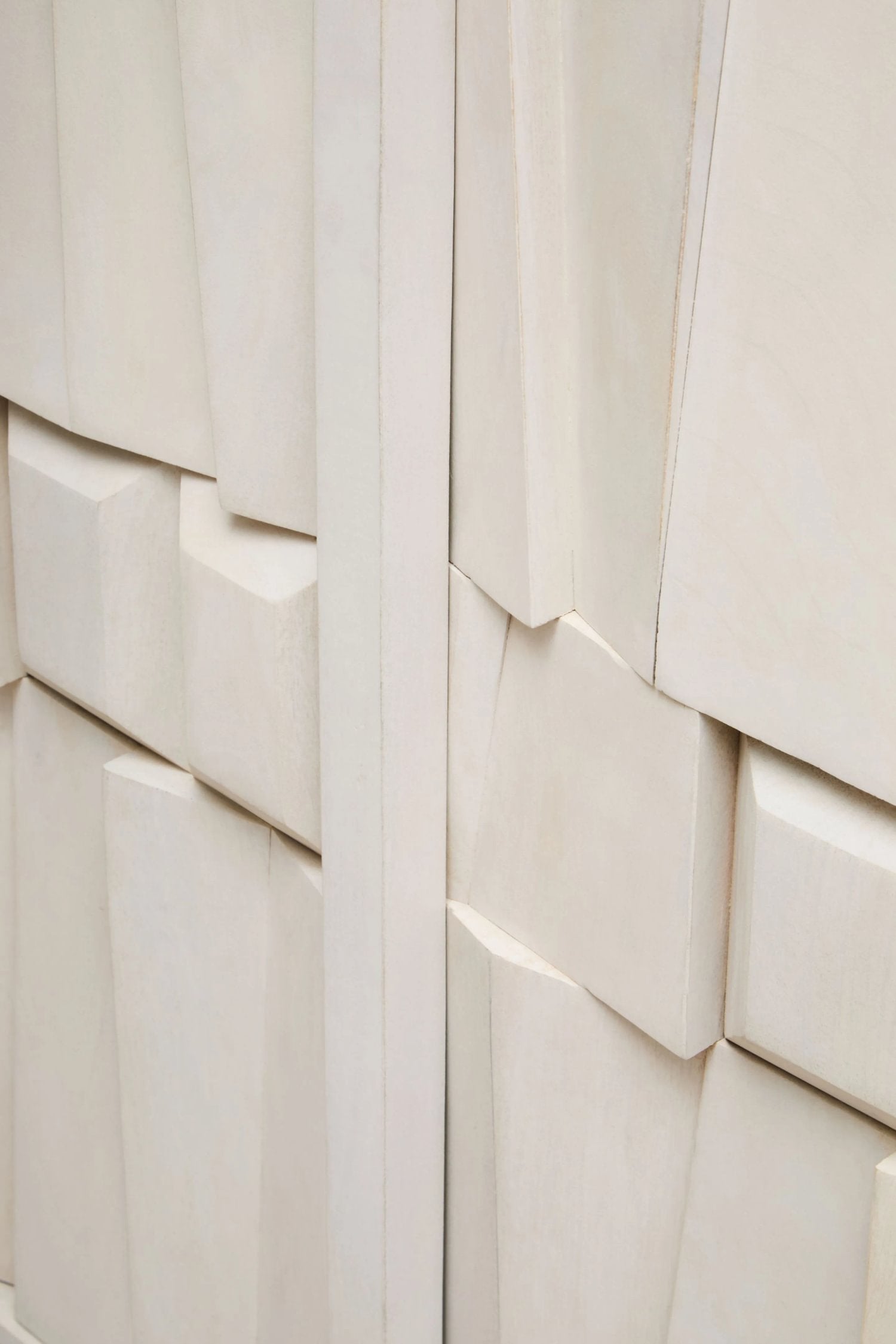 Harlow 2 Door Whitewash Mango Wood Abstract Cabinet