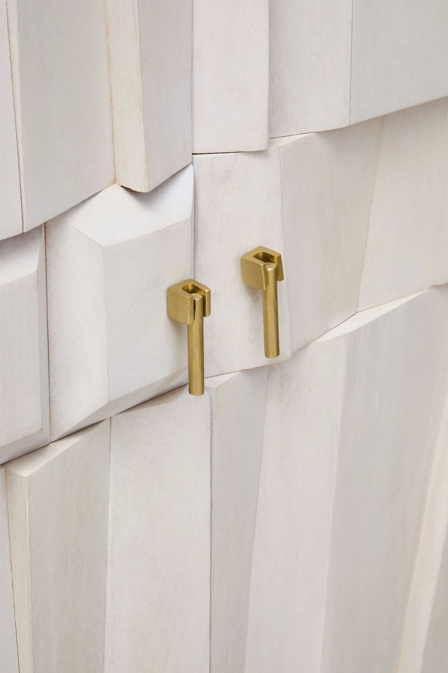 Harlow 2 Door Whitewash Mango Wood Abstract Cabinet