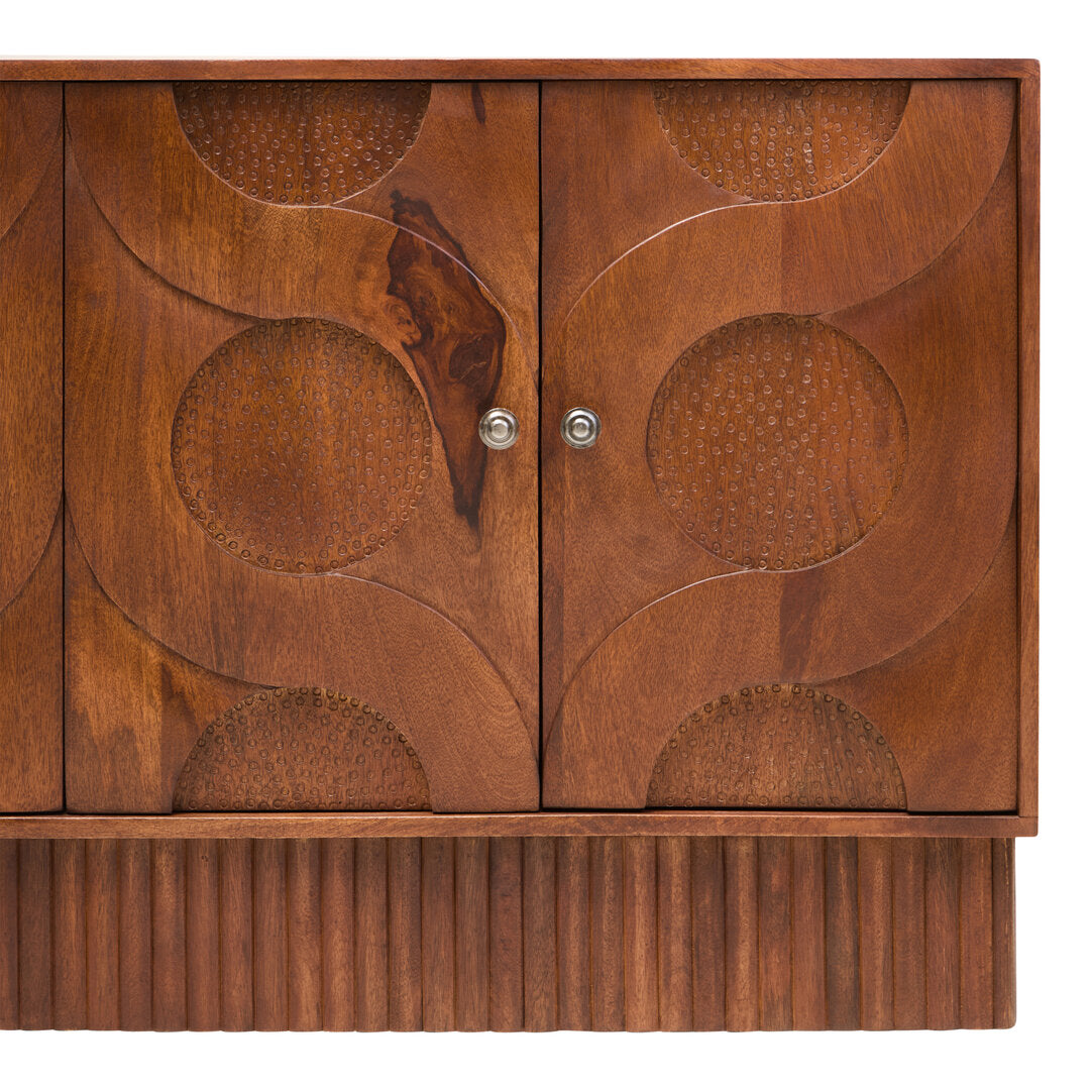 Naro Four Door Mango Wood Hammered Sideboard