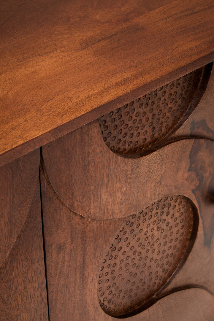 Naro Four Door Mango Wood Hammered Sideboard