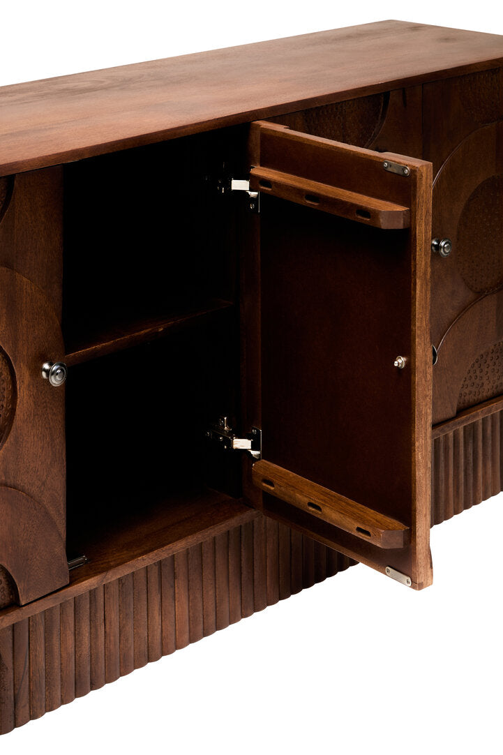 Naro Four Door Mango Wood Hammered Sideboard