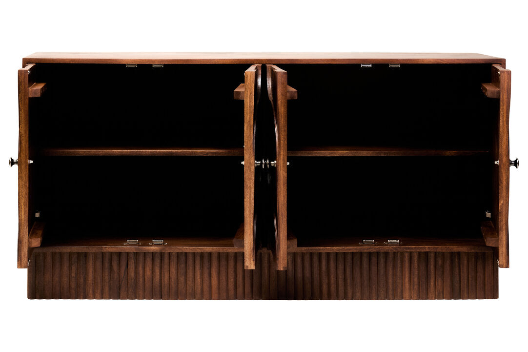Naro Four Door Mango Wood Hammered Sideboard