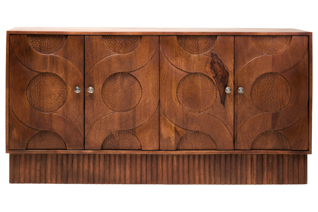 Naro Four Door Mango Wood Hammered Sideboard