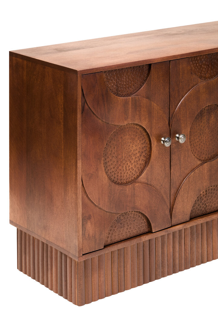 Naro Four Door Mango Wood Hammered Sideboard