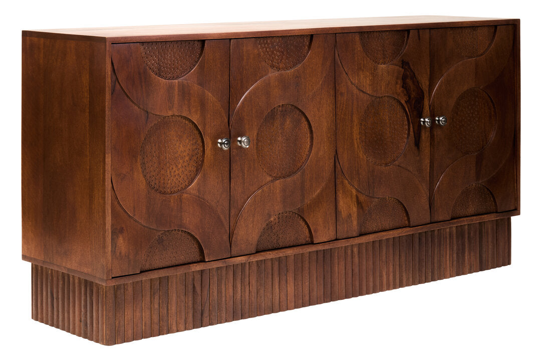 Naro Four Door Mango Wood Hammered Sideboard