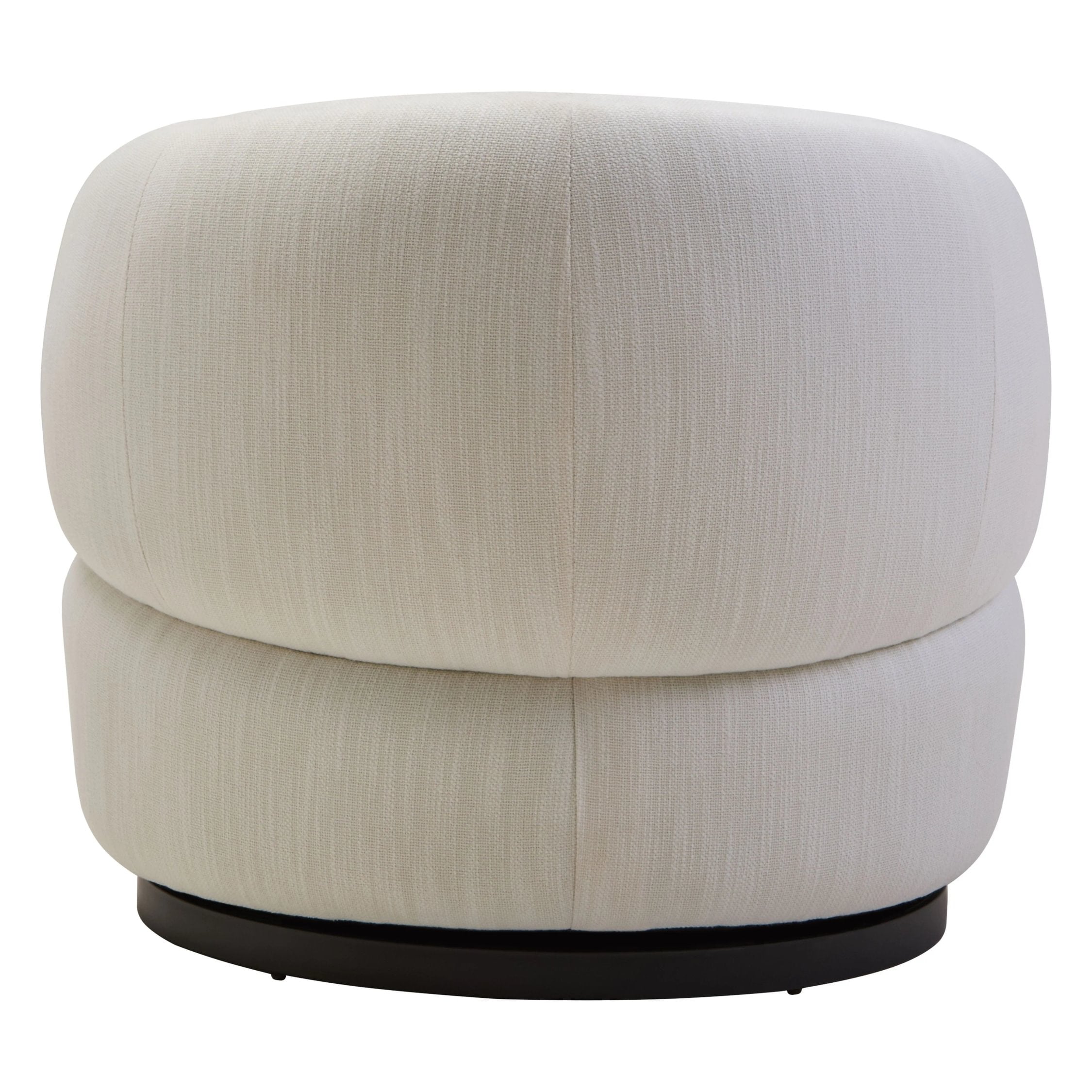 Swell Textured Cream Curved Swivel Chair