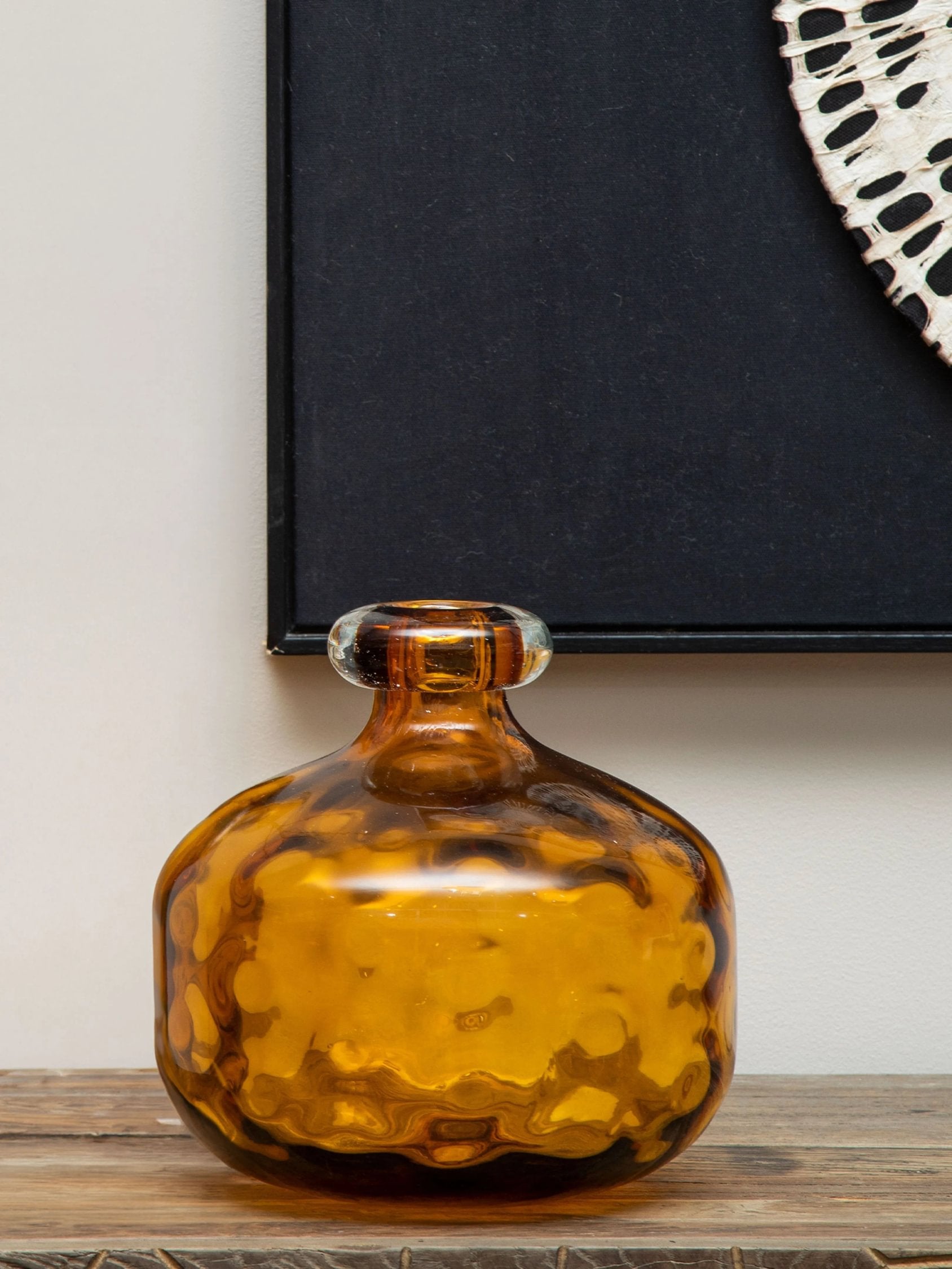 Amberley Amber Glass Bottle Vase