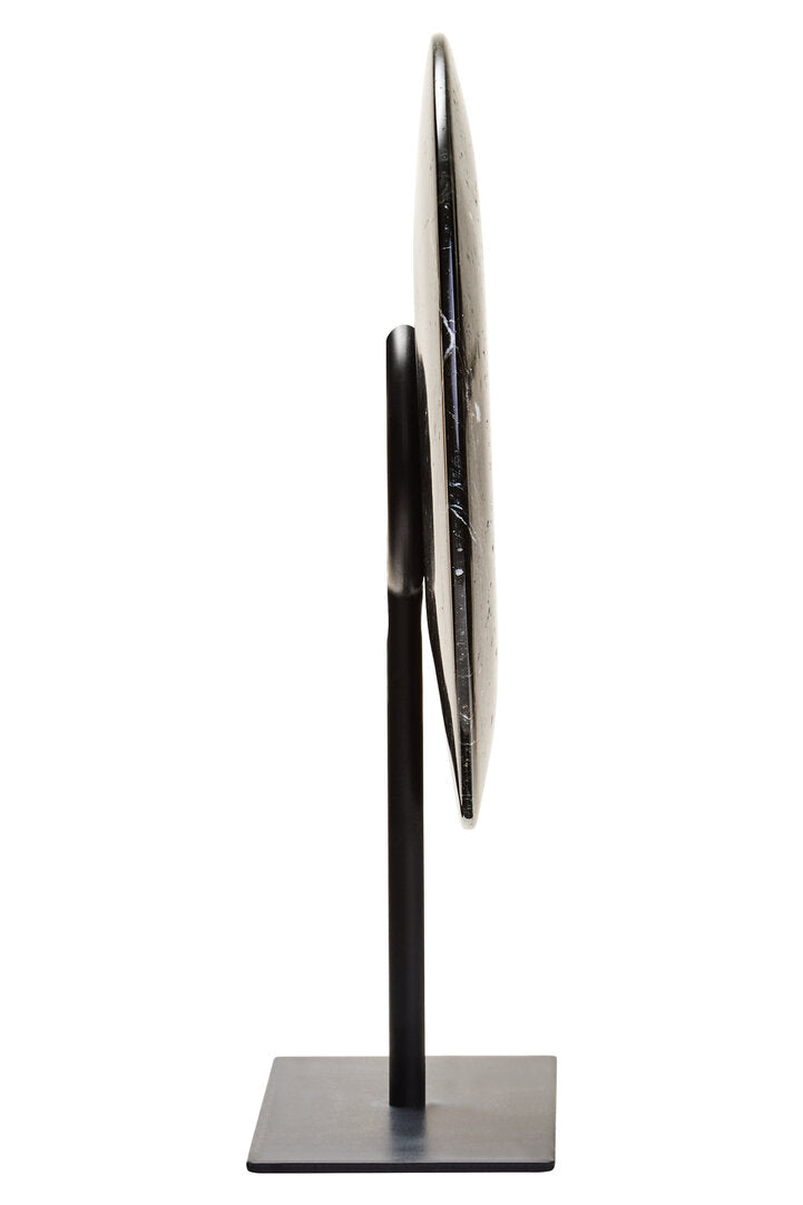 Toluca Small Black Marble Round 20cm Disc Sculpture