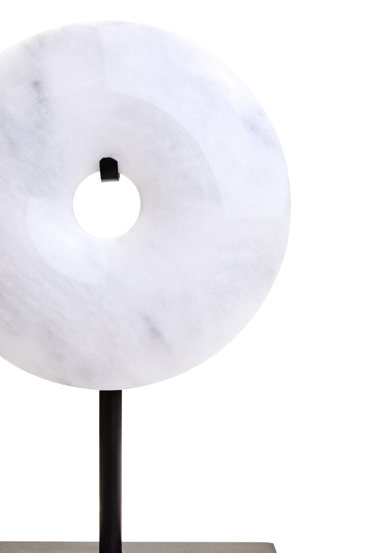 Visso Extra Small Round 15cm Grey Marble Disc Sculpture