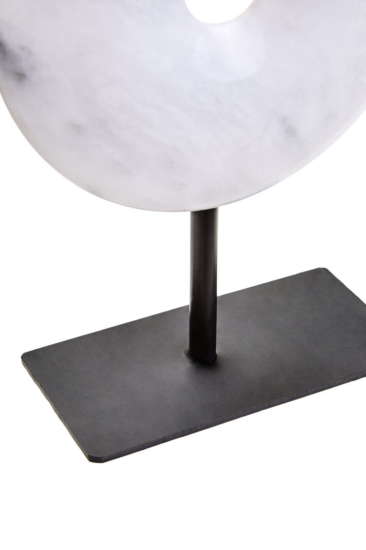 Visso Extra Small Round 15cm Grey Marble Disc Sculpture