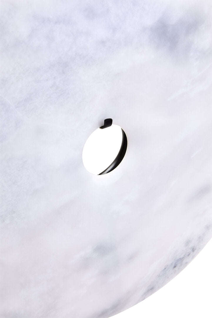Visso Large Round 30cm White Marble Disc Sculpture
