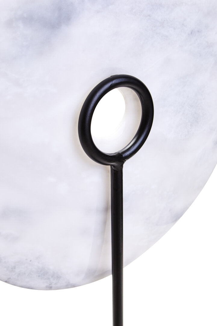 Visso Large Round 30cm White Marble Disc Sculpture