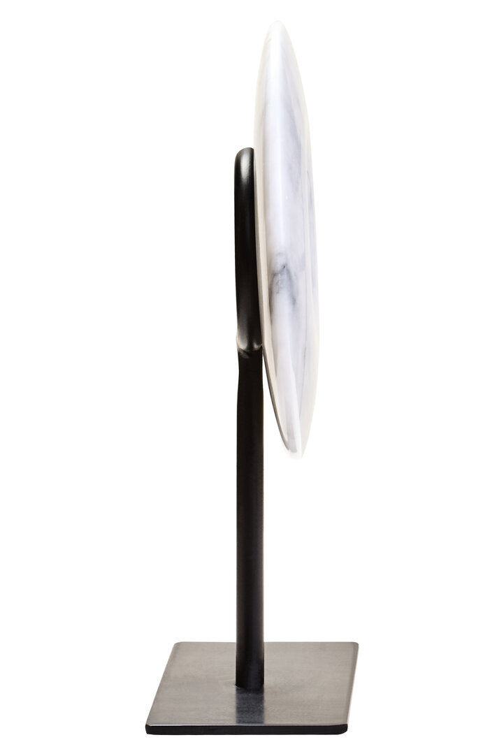 Visso Extra Small Round 15cm Grey Marble Disc Sculpture