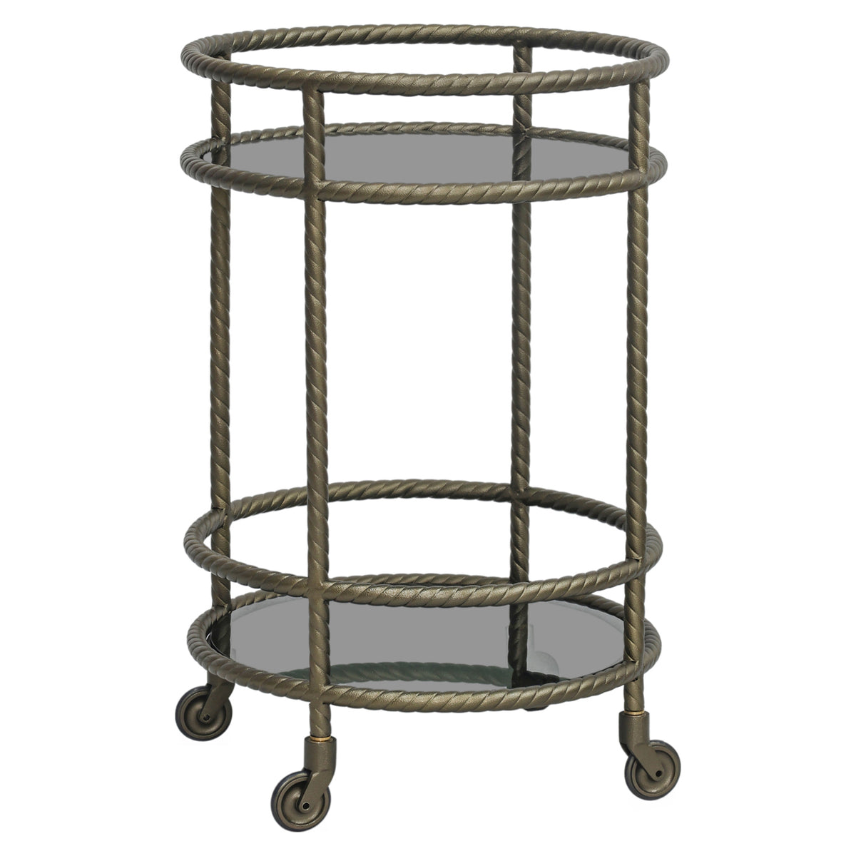 Richmond Interiors Macallan Antique Brass Glass Trolley