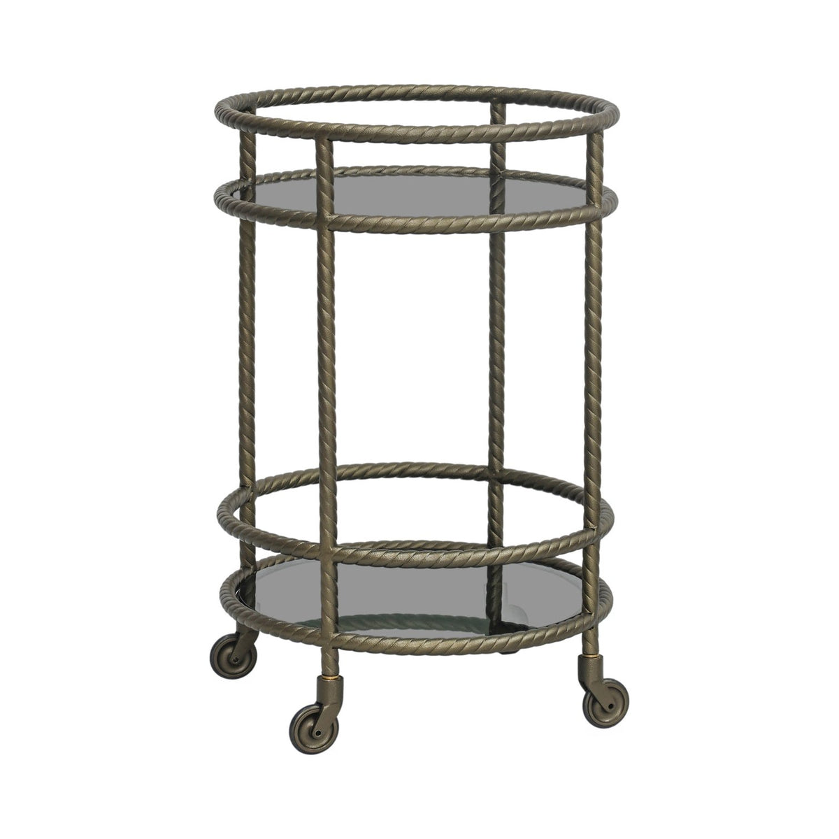 Richmond Interiors Macallan Antique Brass Glass Trolley
