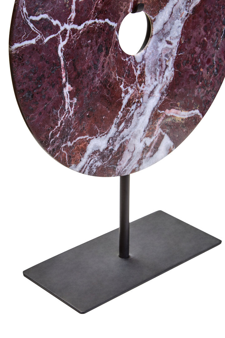 Toluca Small Red Marble Round 20cm Disc Sculpture