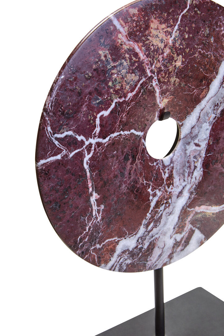 Toluca Small Red Marble Round 20cm Disc Sculpture