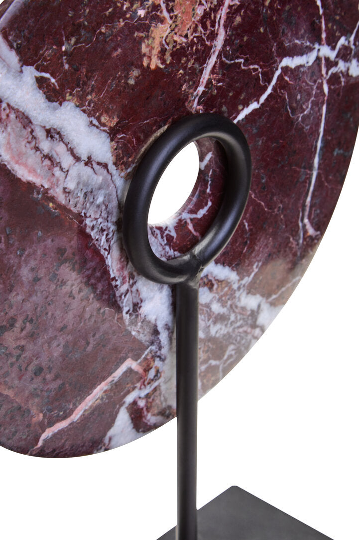 Toluca Small Red Marble Round 20cm Disc Sculpture