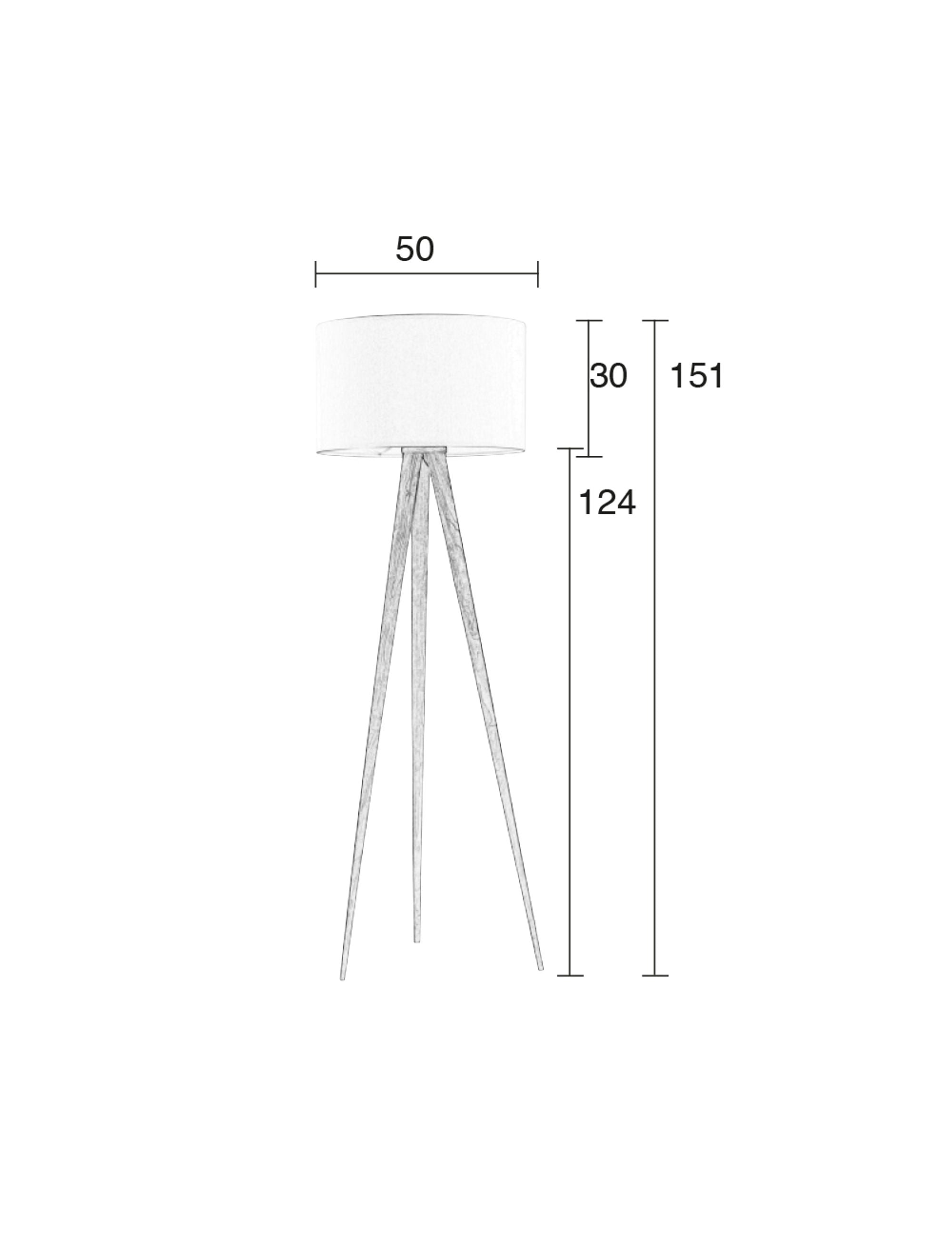 Zuiver Tripod Wood White Floor Lamp