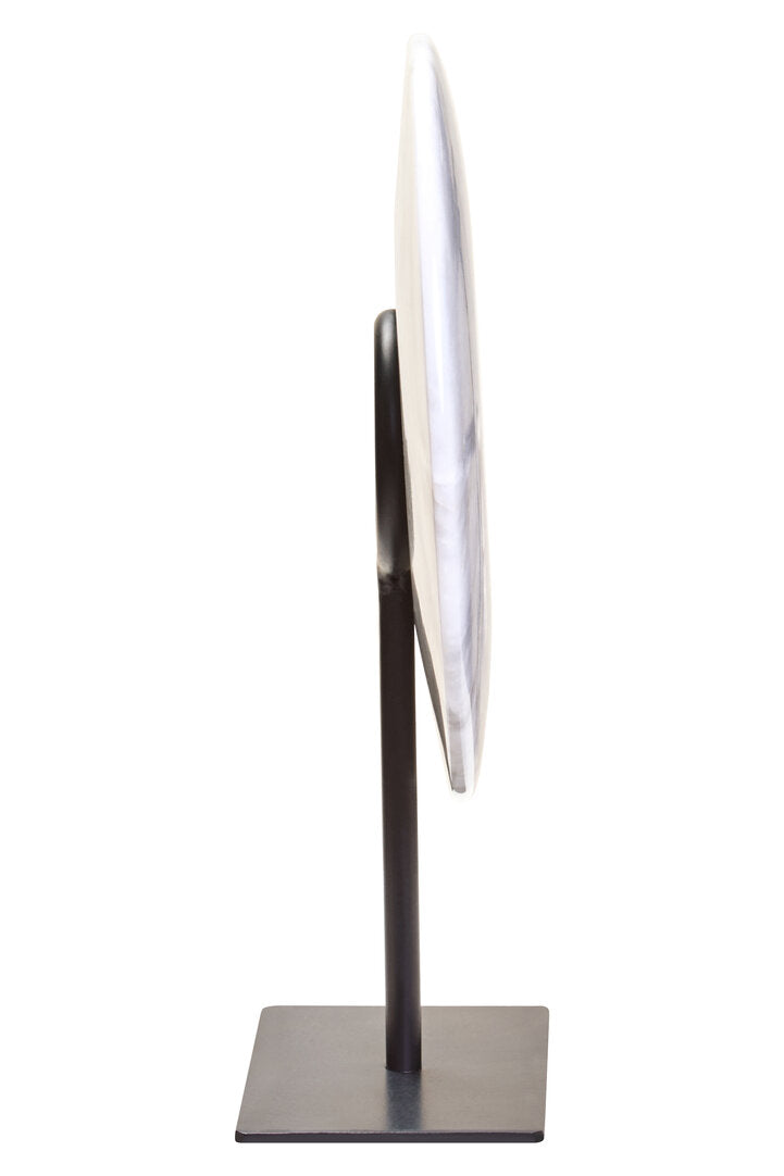 Visso Small Round 20cm White Marble Disc Sculpture