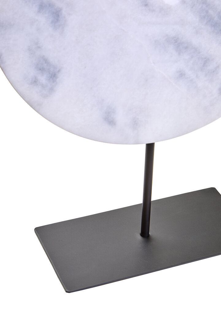 Visso Extra Large Round 35cm White Marble Disc Sculpture