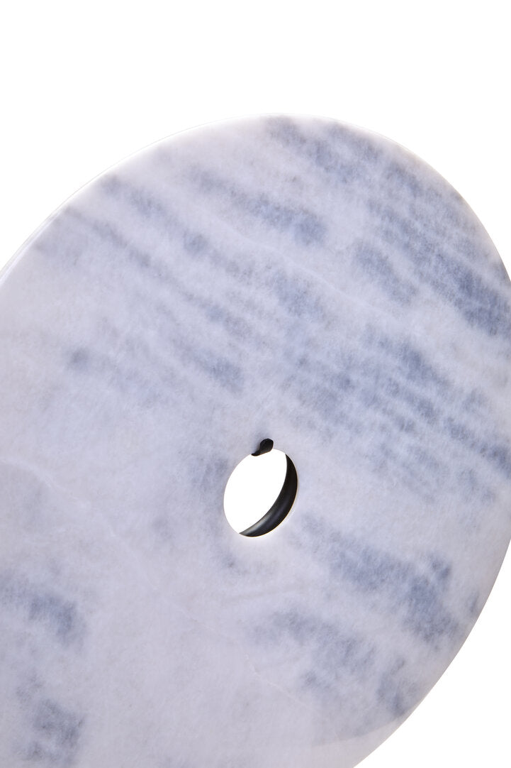 Visso Extra Large Round 35cm White Marble Disc Sculpture