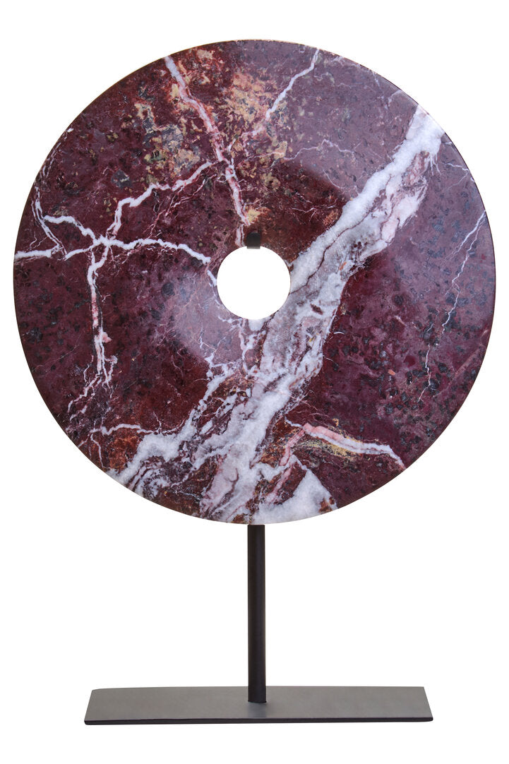 Toluca Small Red Marble Round 20cm Disc Sculpture