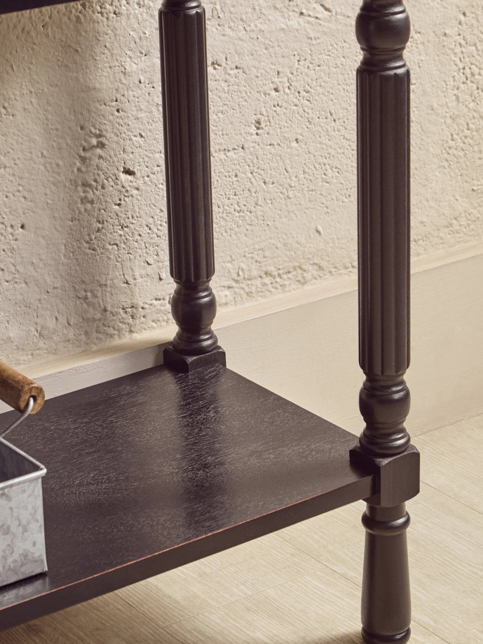 Chelsea Vintage Black Wood 3 Drawer Console Table