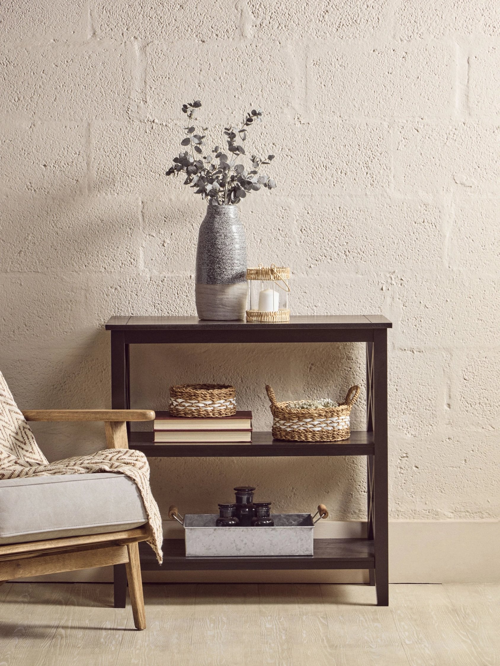 Chelsea Black 2 Tier Wood Bookshelf