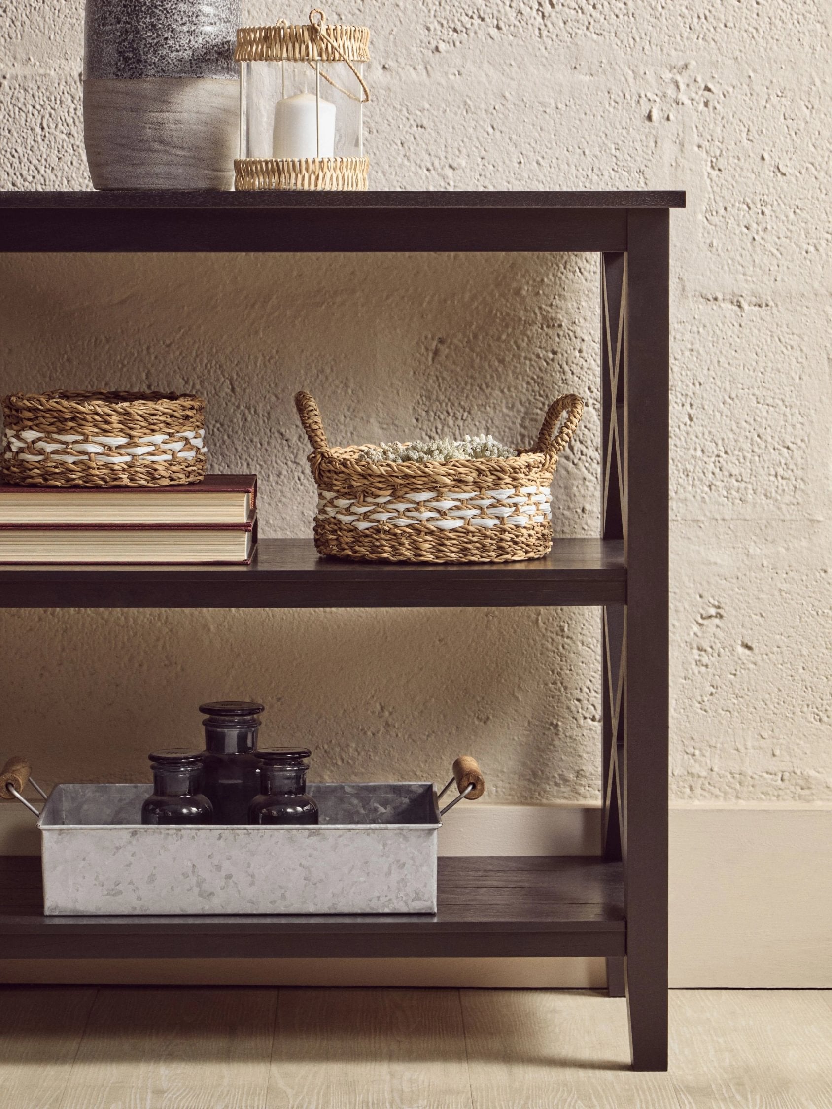 Chelsea Black 2 Tier Wood Bookshelf