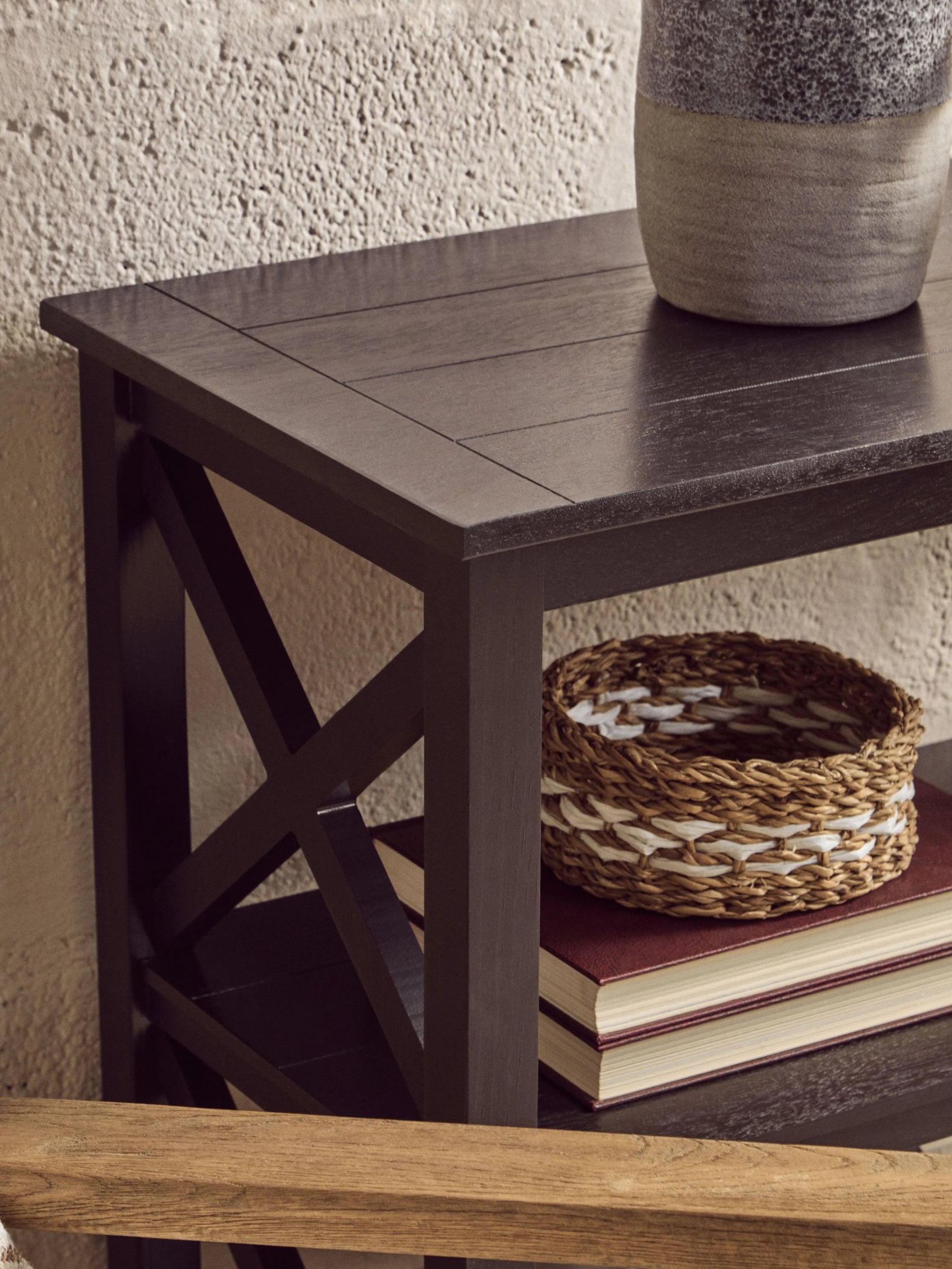Chelsea Black 2 Tier Wood Bookshelf