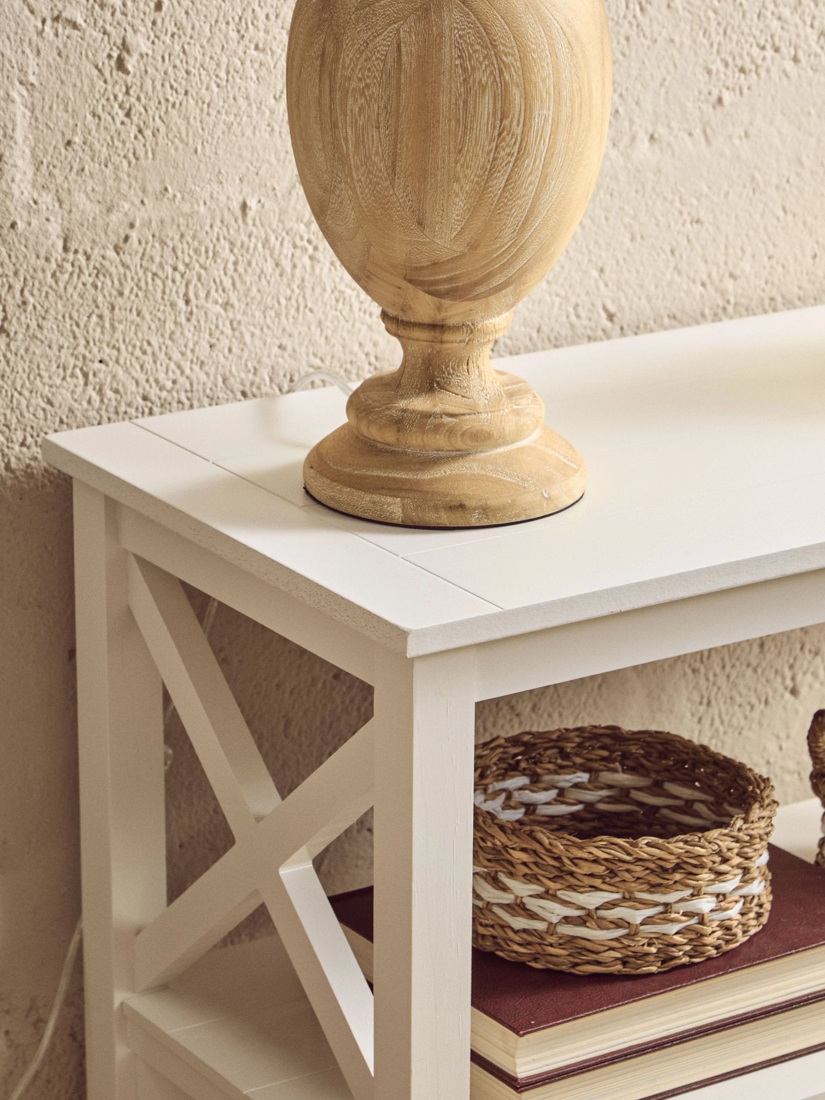 Chelsea 2 Tier White Wood Bookshelf
