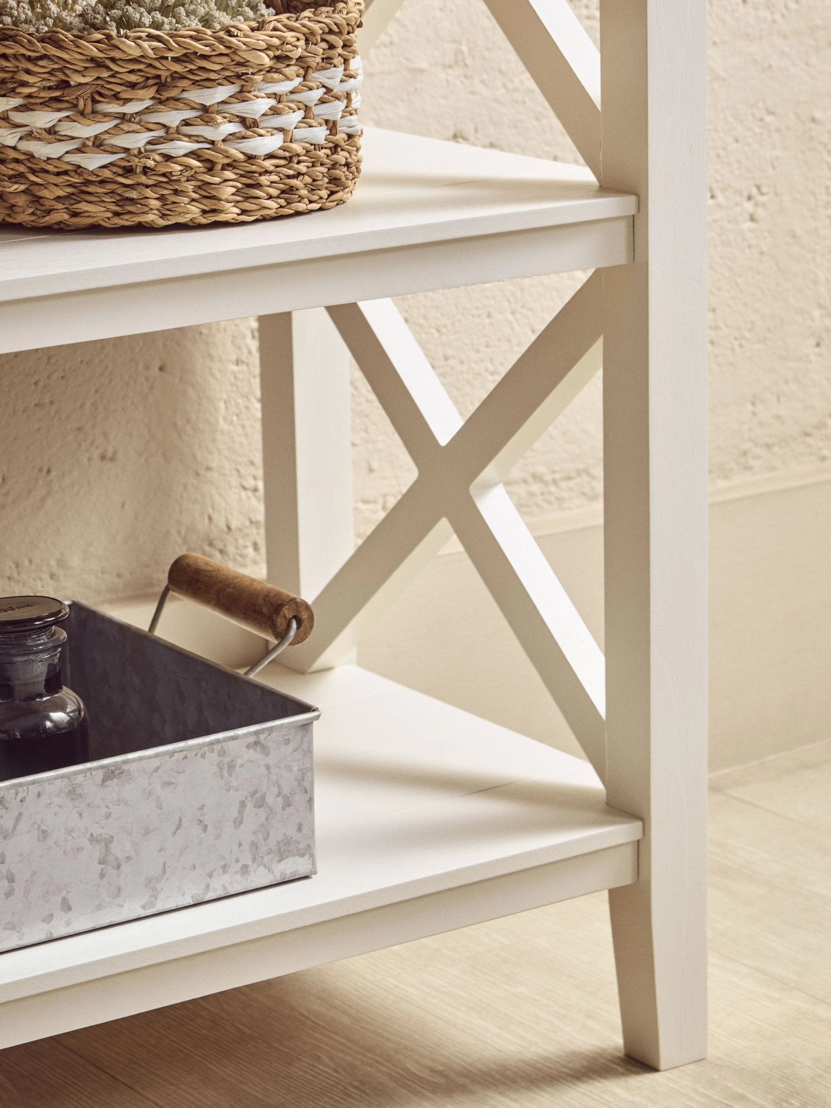 Chelsea 2 Tier White Wood Bookshelf