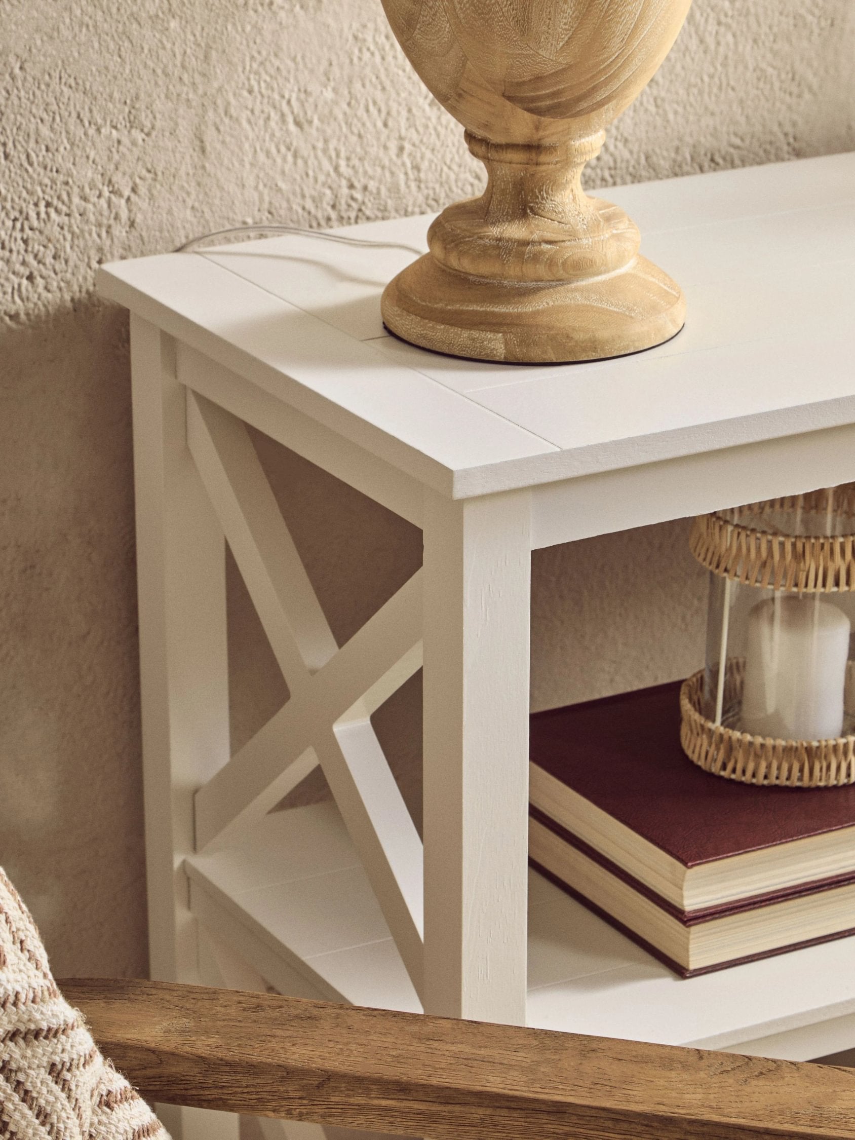 Chelsea Large White 2 Tier Wood Bookshelf
