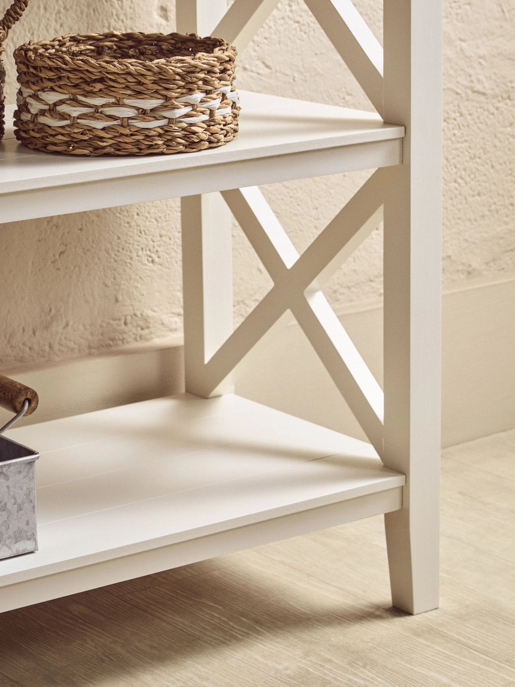 Chelsea Large White 2 Tier Wood Bookshelf
