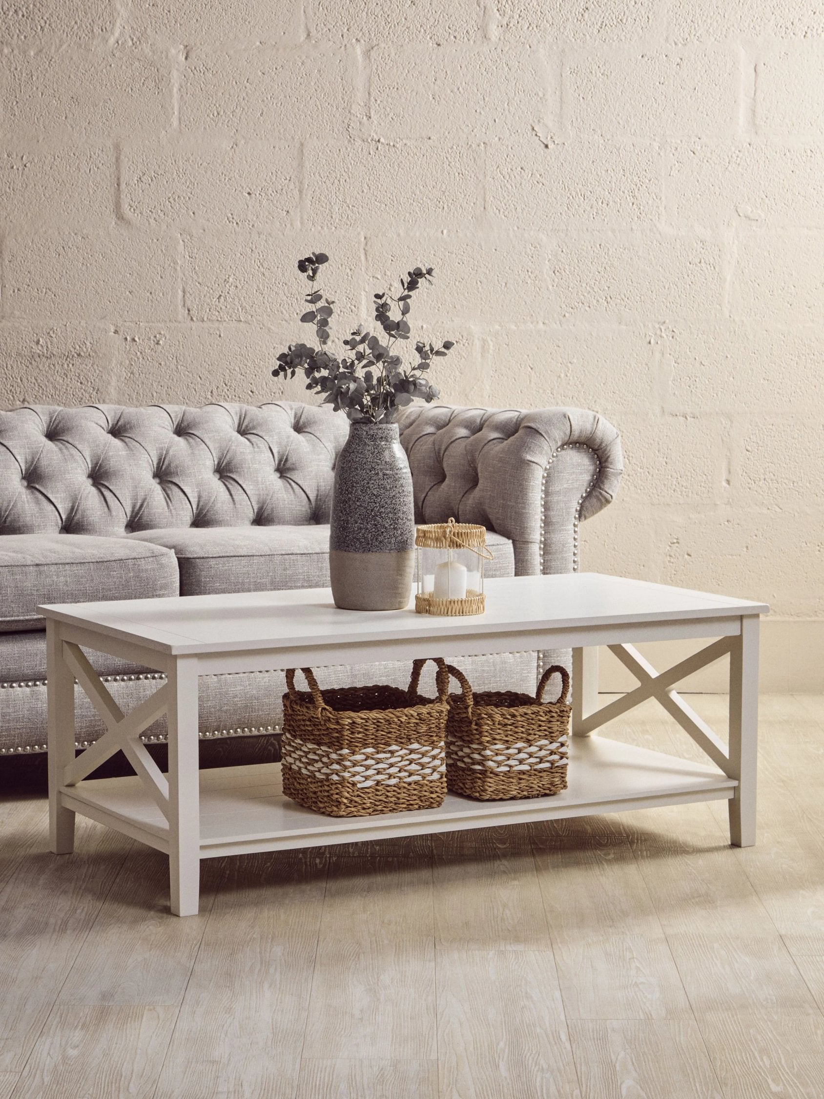 Chelsea White Rectangular Wood Coffee Table