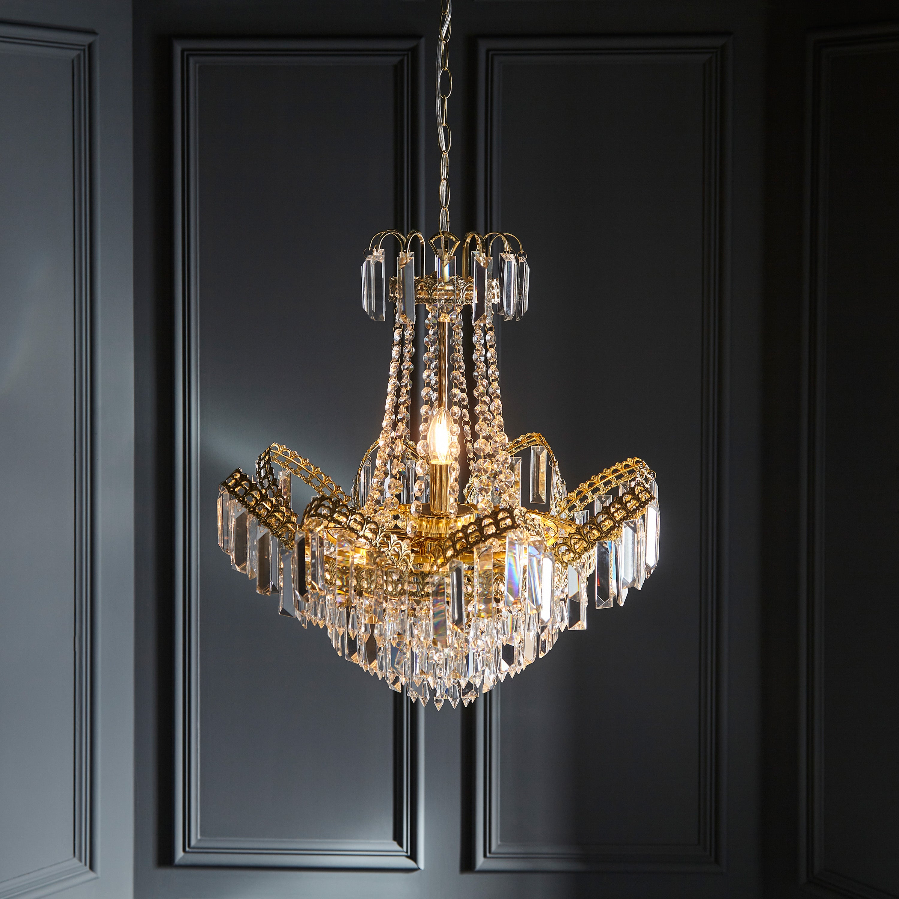 Adagio Gold Draping Crystal Glass Chandelier
