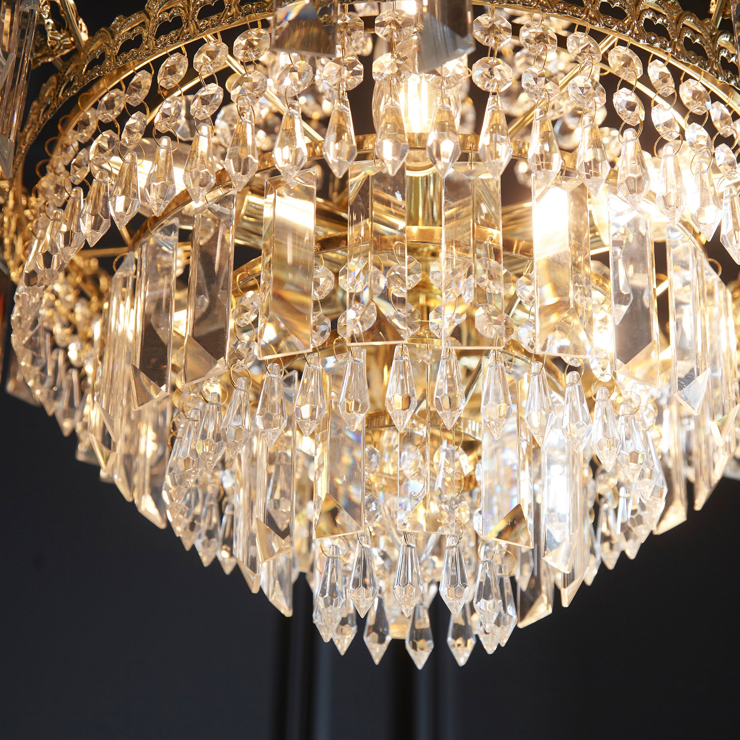 Adagio Gold Draping Crystal Glass Chandelier